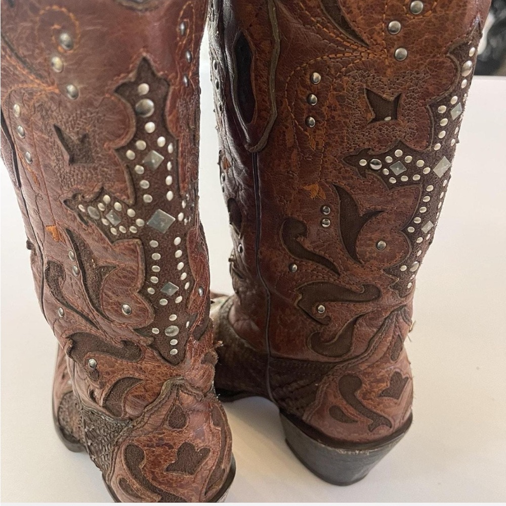 Corral vintage Brown Western Embroidered Boots size 5.5 - Picture 6 of 7